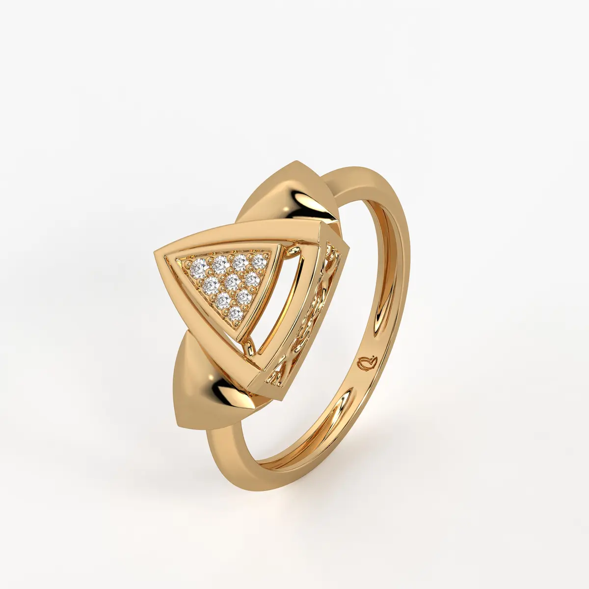 Triangle Frame Cluster Ladies Ring