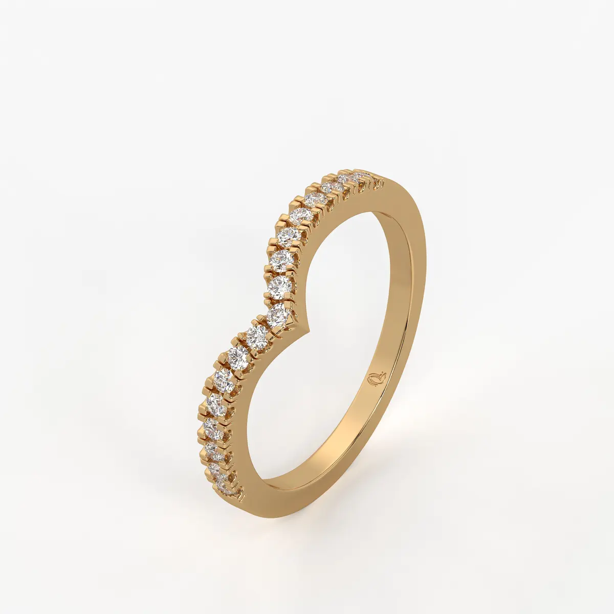 Curved Diamond Row Band Ring