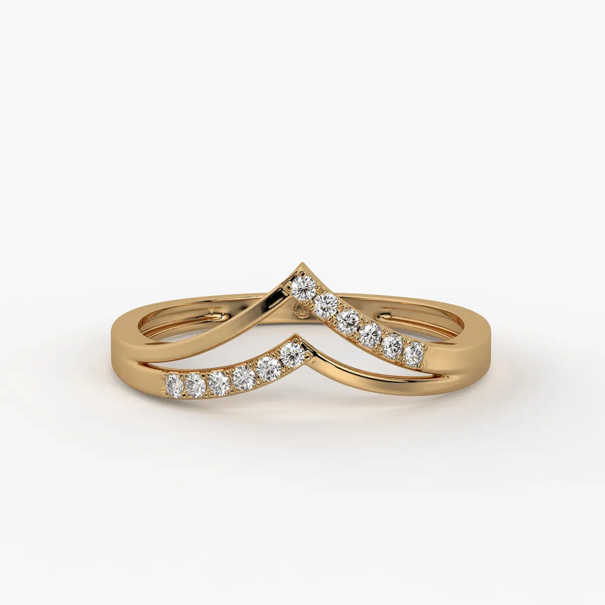 Twist Chevron Pavé Ladies Ring