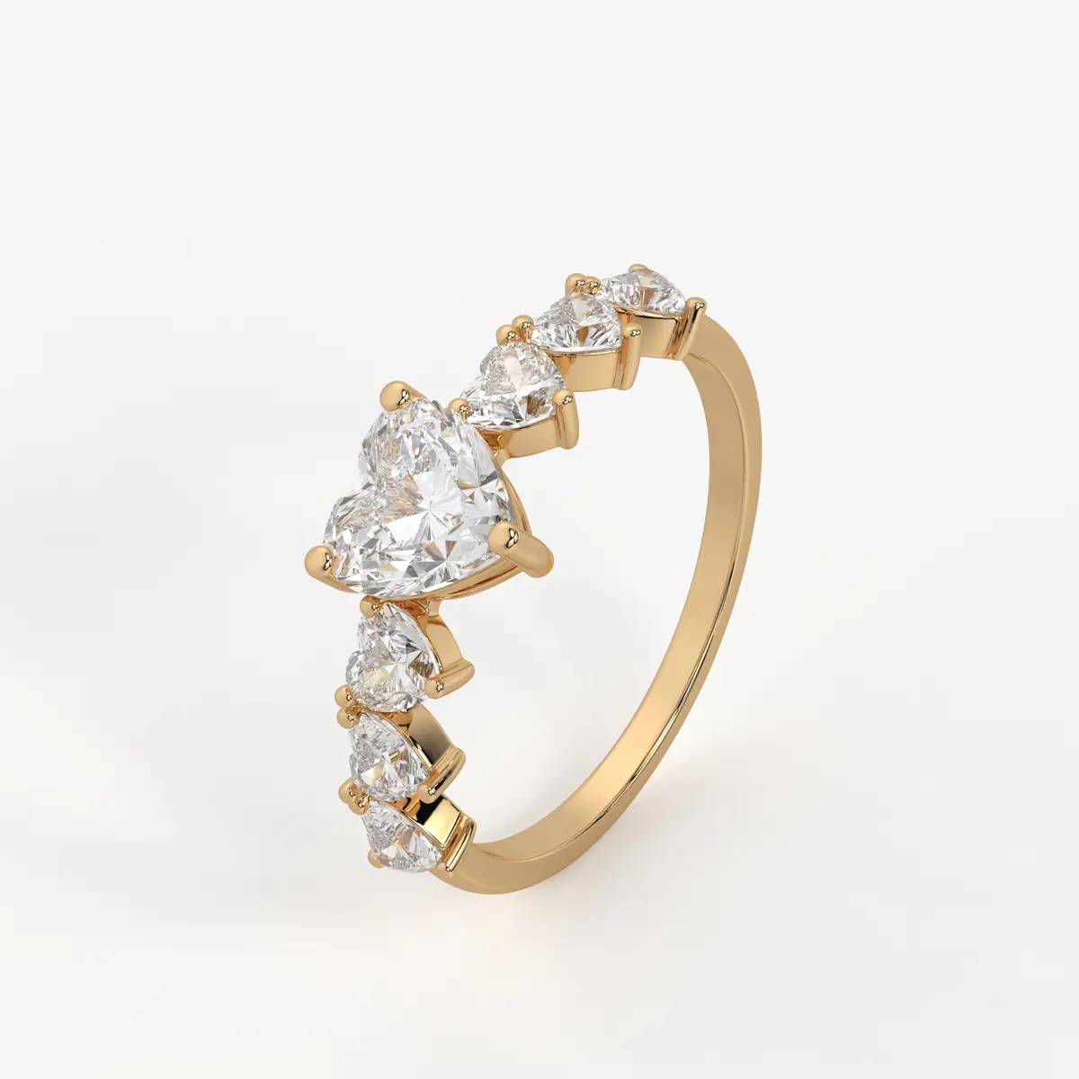 Heart Cluster Anniversary Ring