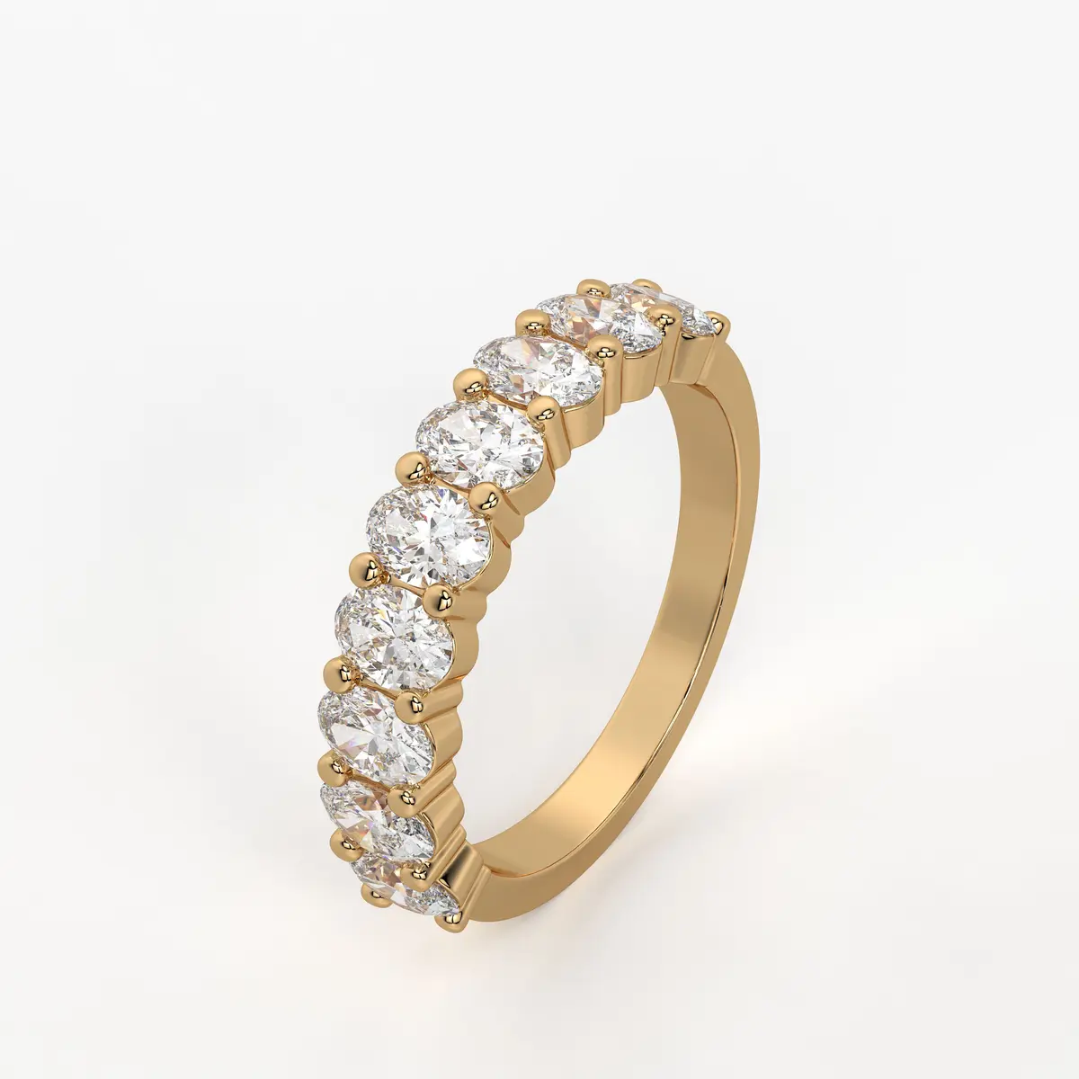 Oval Eternity Studded Ring