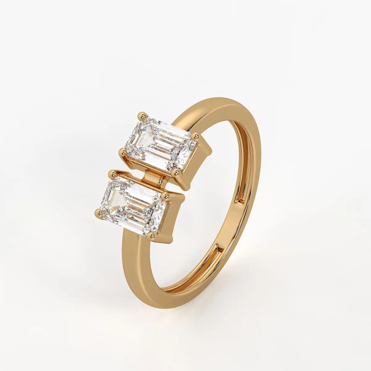 Emerald Twin Solitaire Ring