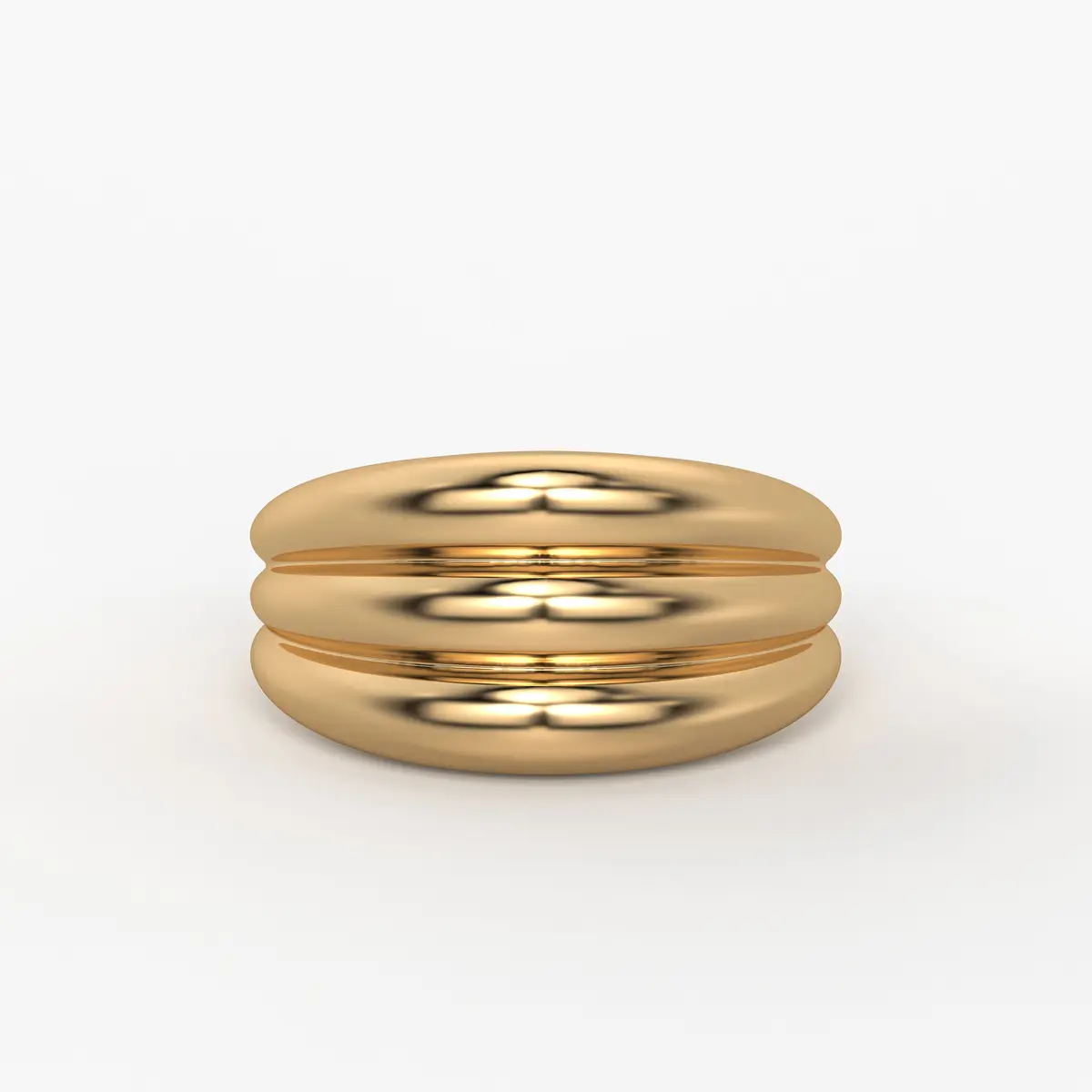 Rounded Triple Band Ladies Ring