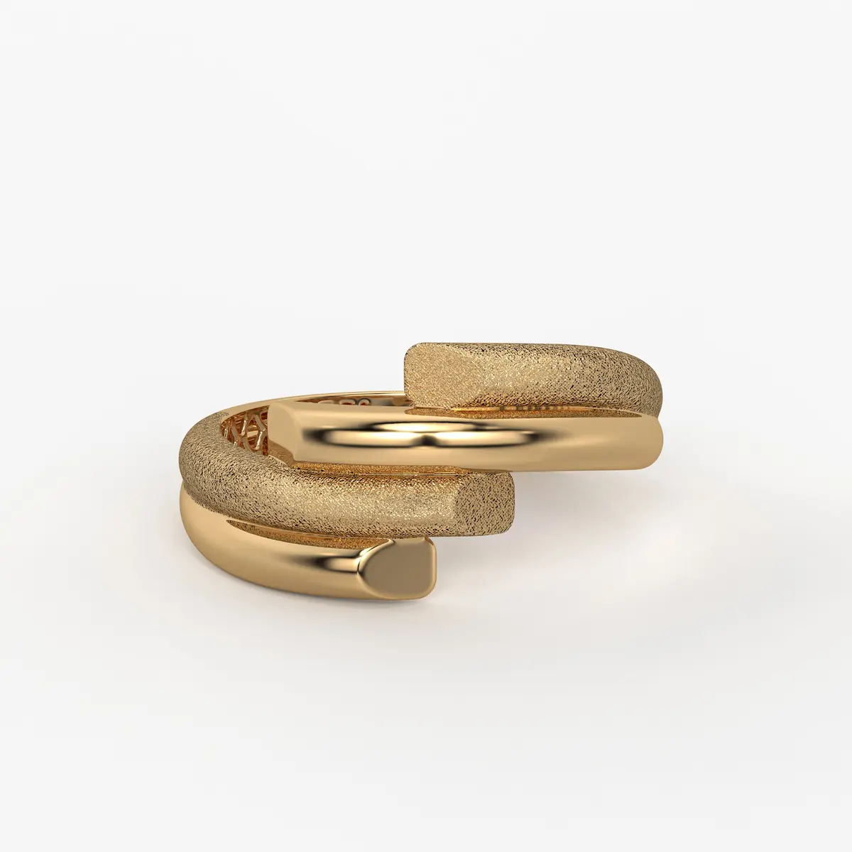 Dual Curve Crossover Ladies Ring