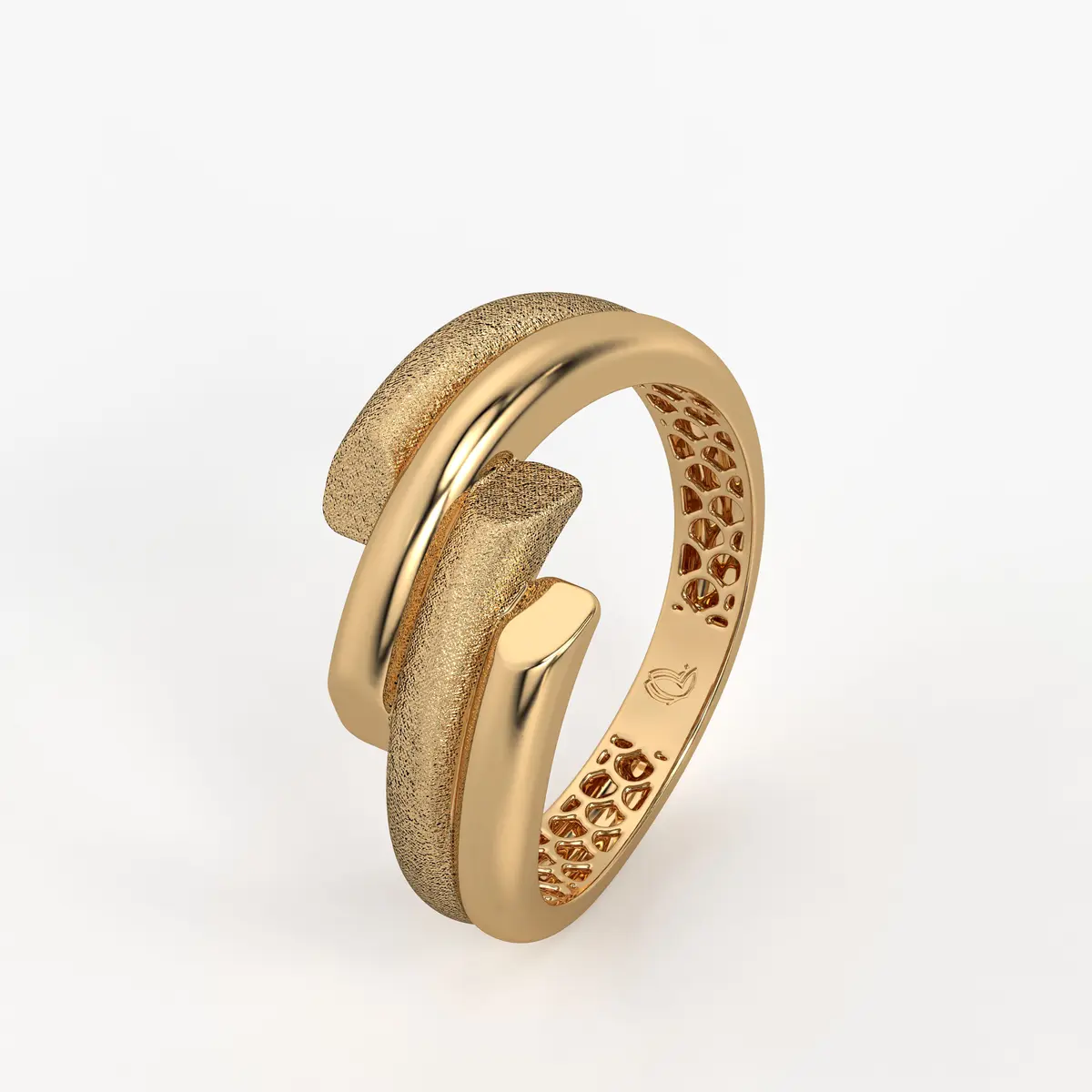 Dual Curve Crossover Ladies Ring