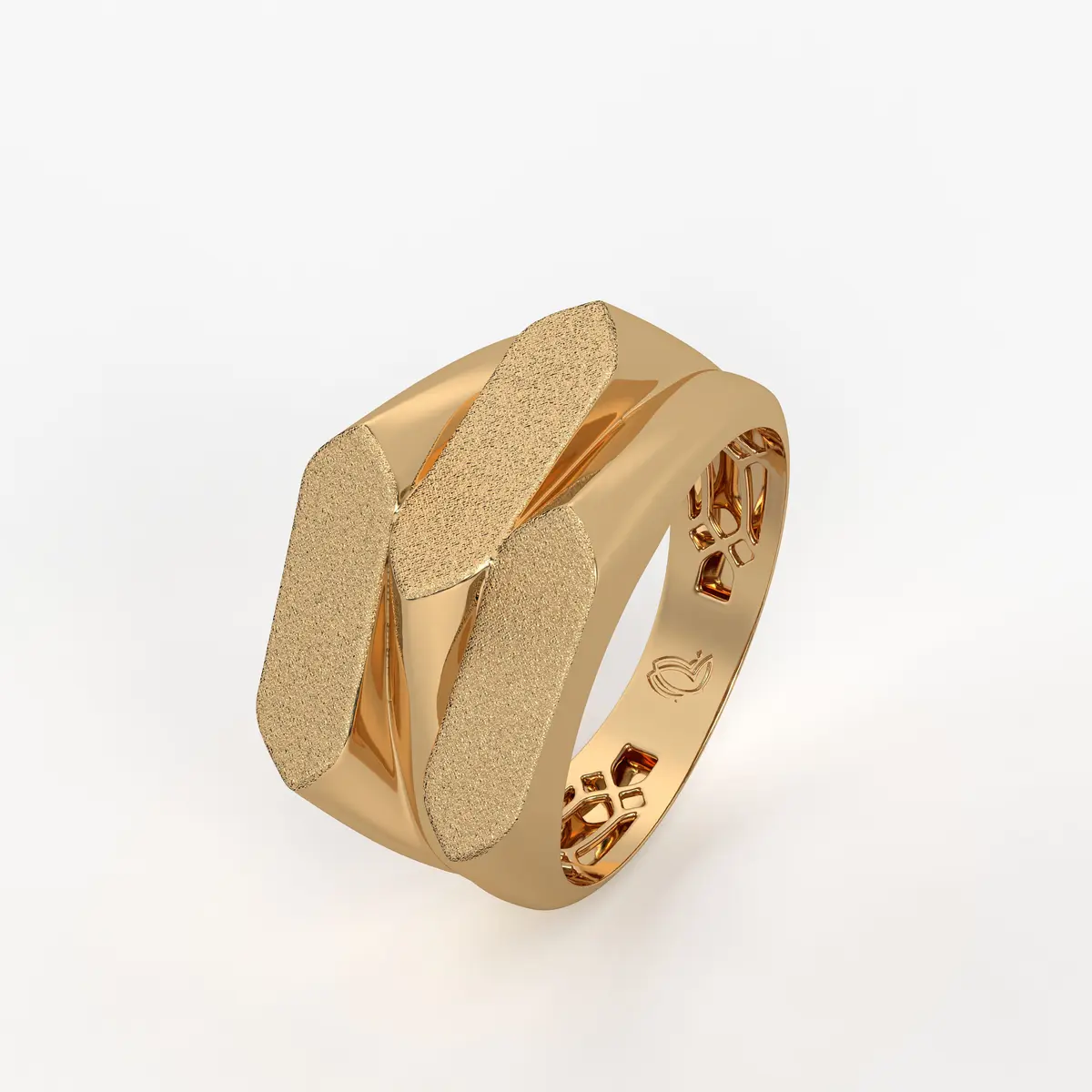 Textured Panel Statement Ladies Ring