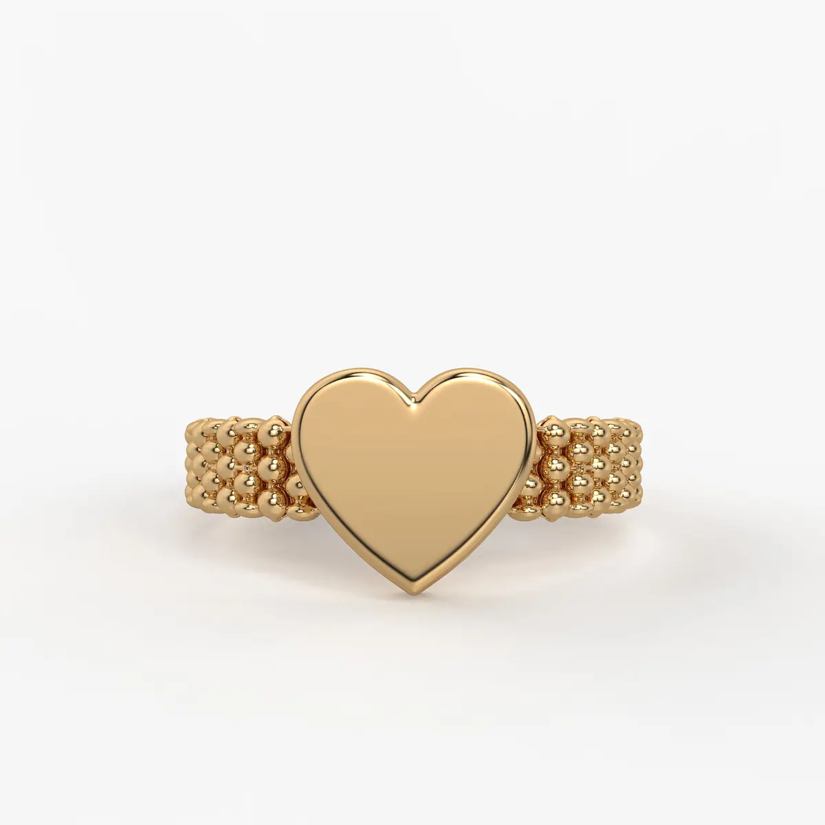 Heart Beaded Ladies Ring