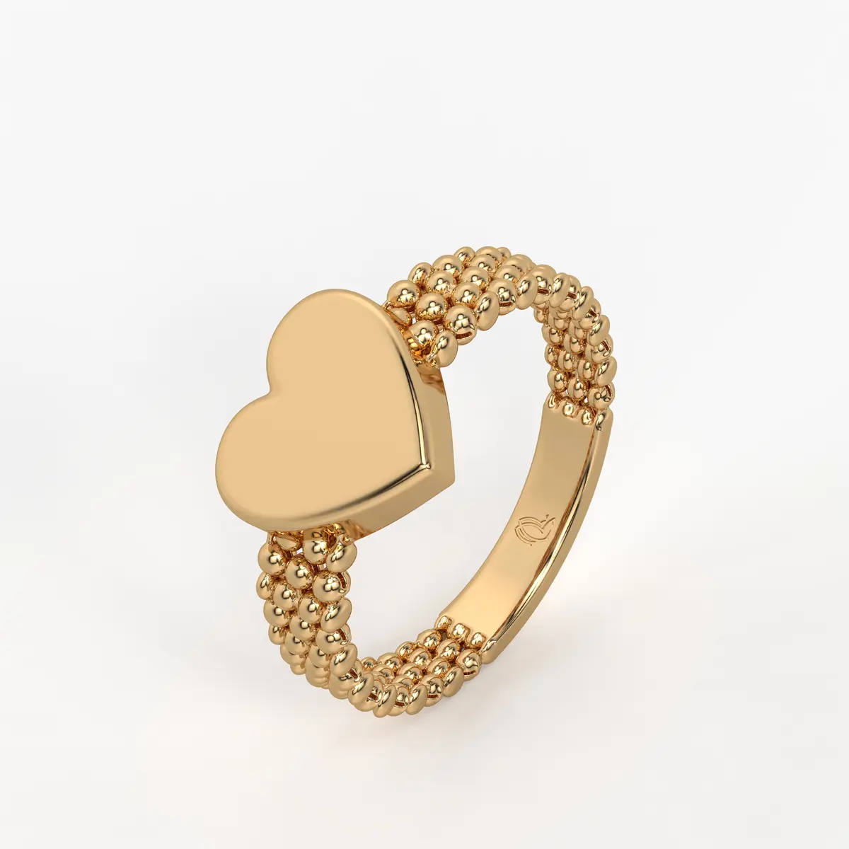 Heart Beaded Ladies Ring