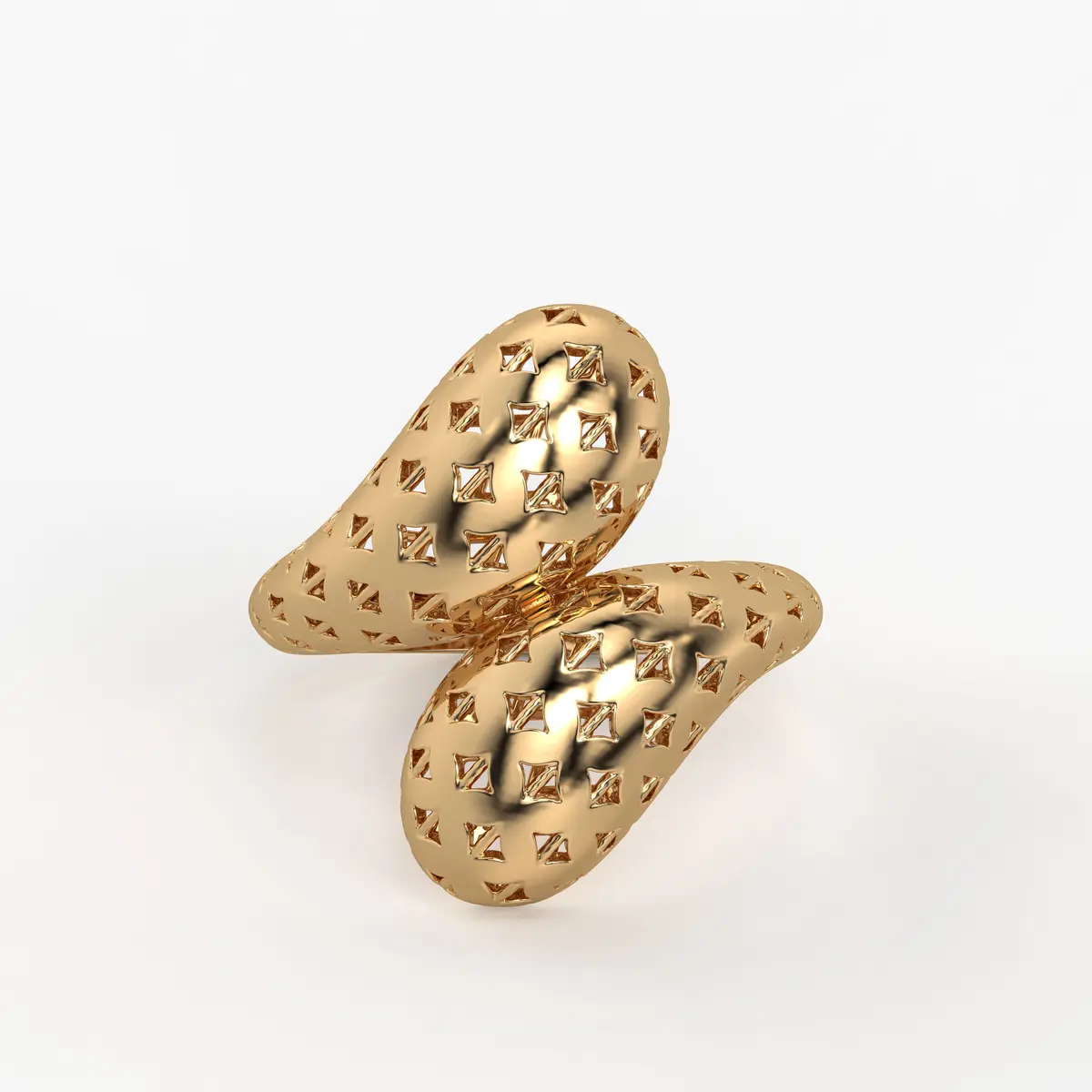 Dual Oval Cutwork Ladies Ring