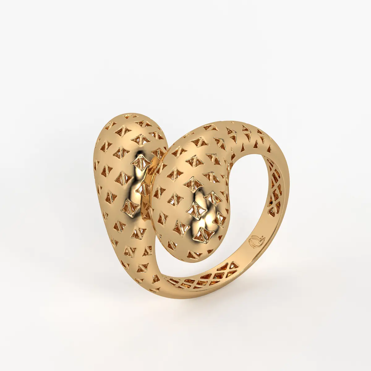 Dual Oval Cutwork Ladies Ring