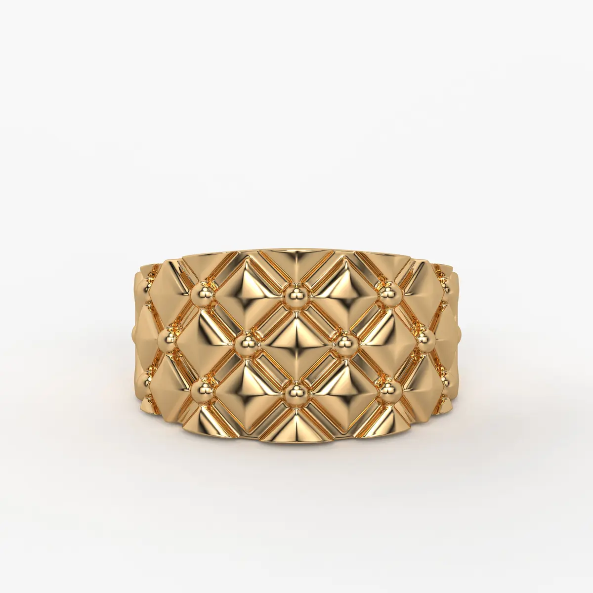Geometric Quilt Statement Ladies Ring