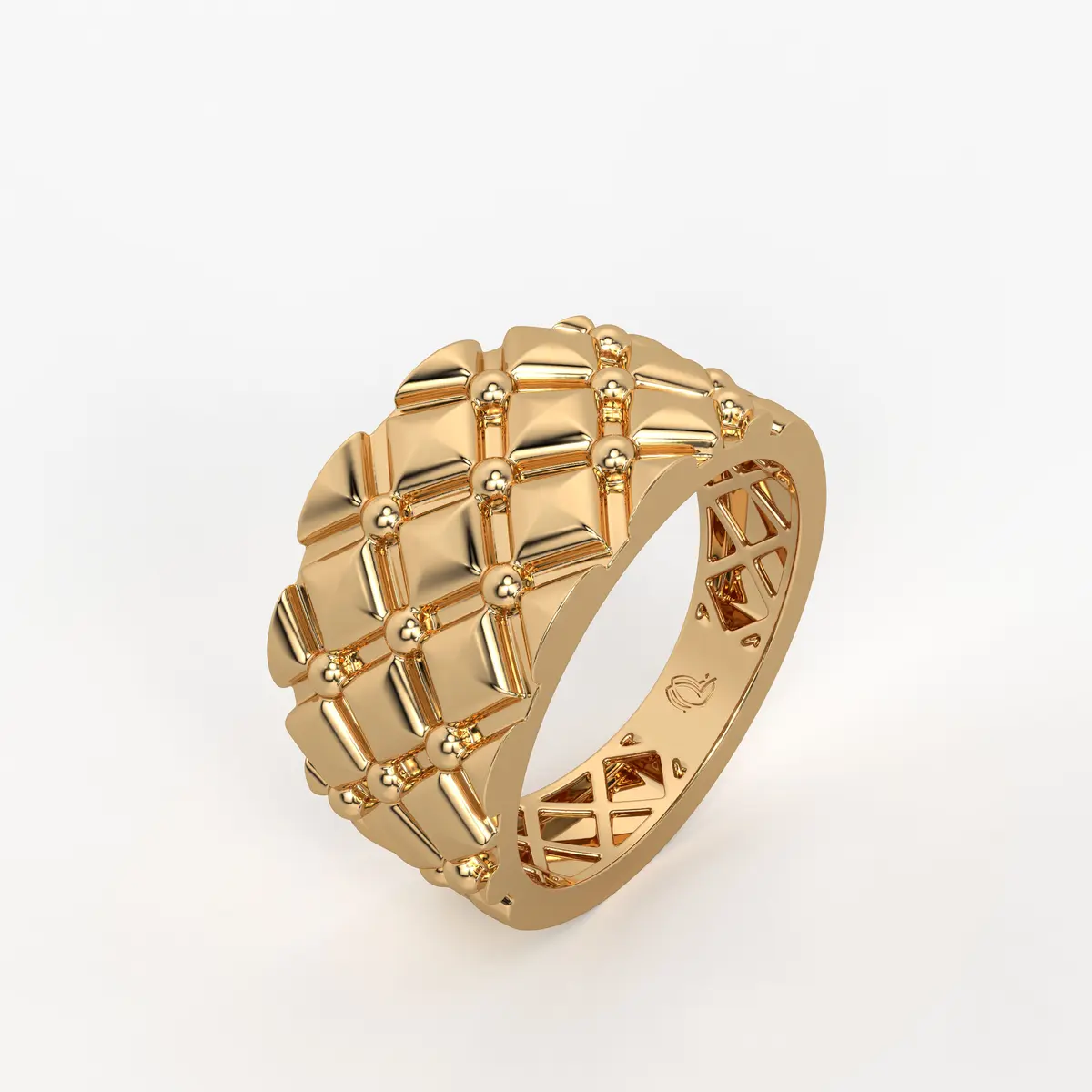 Geometric Quilt Statement Ladies Ring
