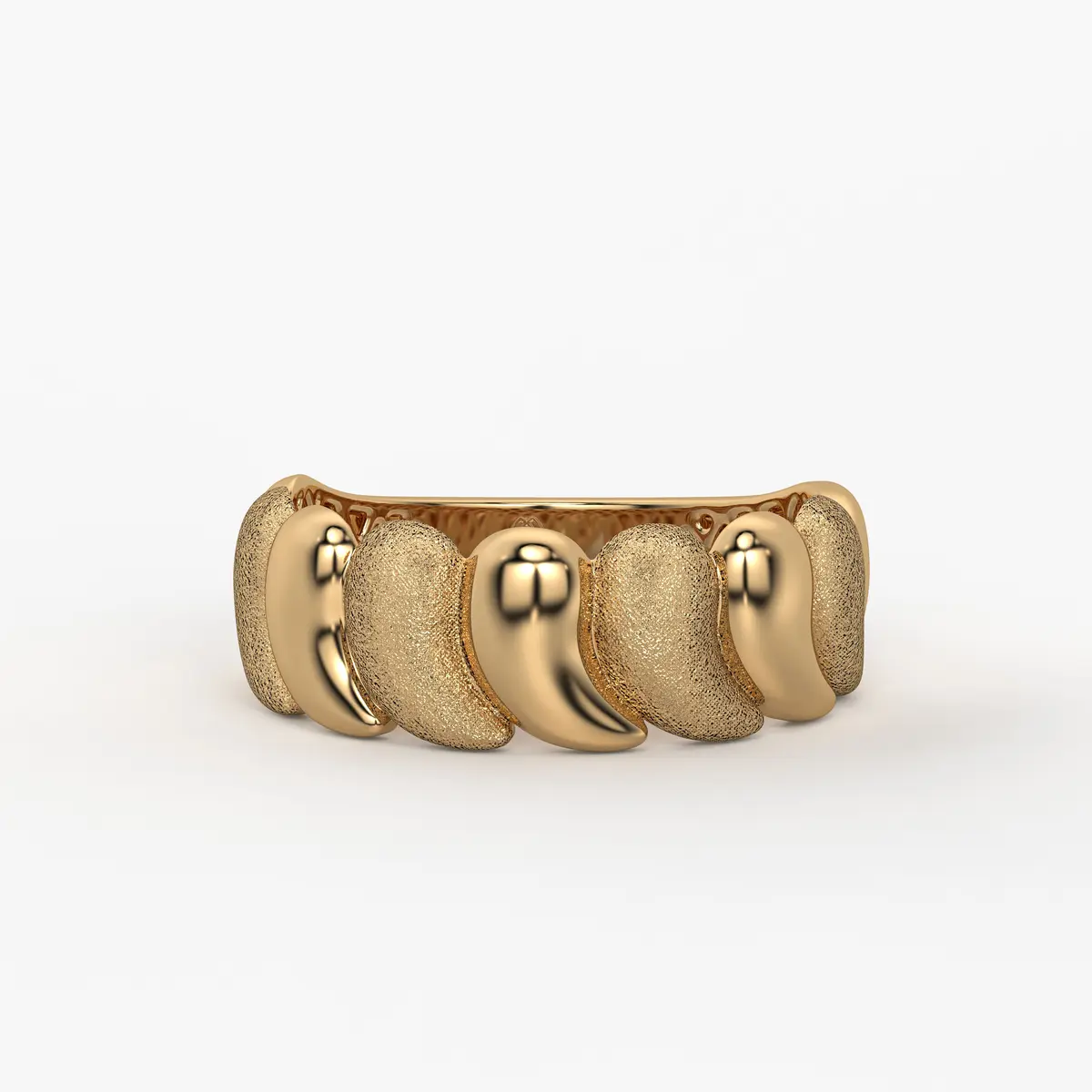 Zyra Wave Texture Statement Ring