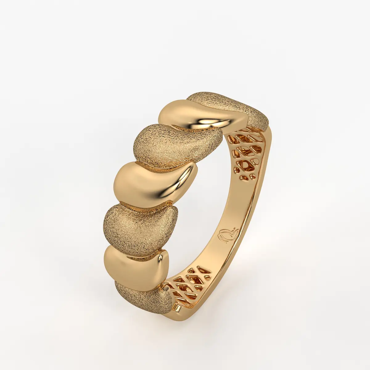 Zyra Wave Texture Statement Ring