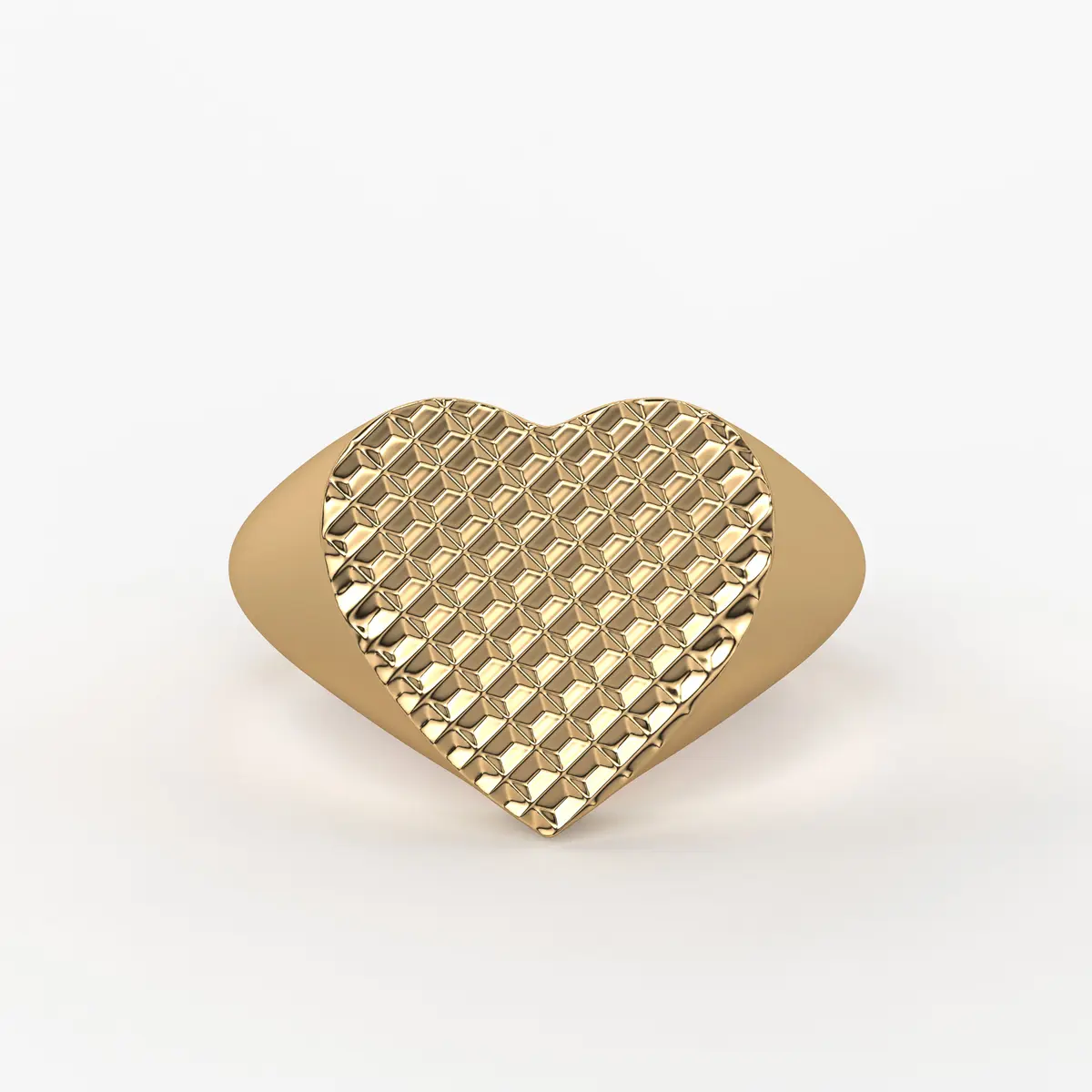 Avelisse Textured Heart Signet Ring