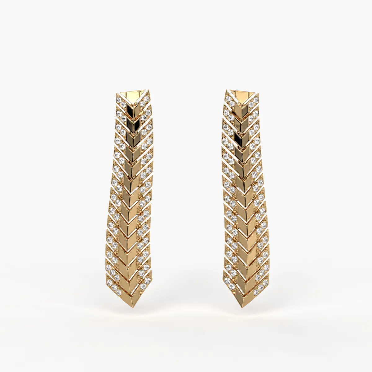 Chevron Linear Drop Earrings