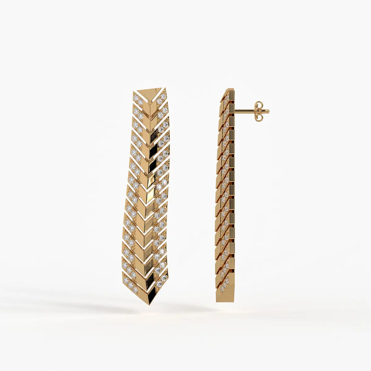 Chevron Linear Drop Earrings
