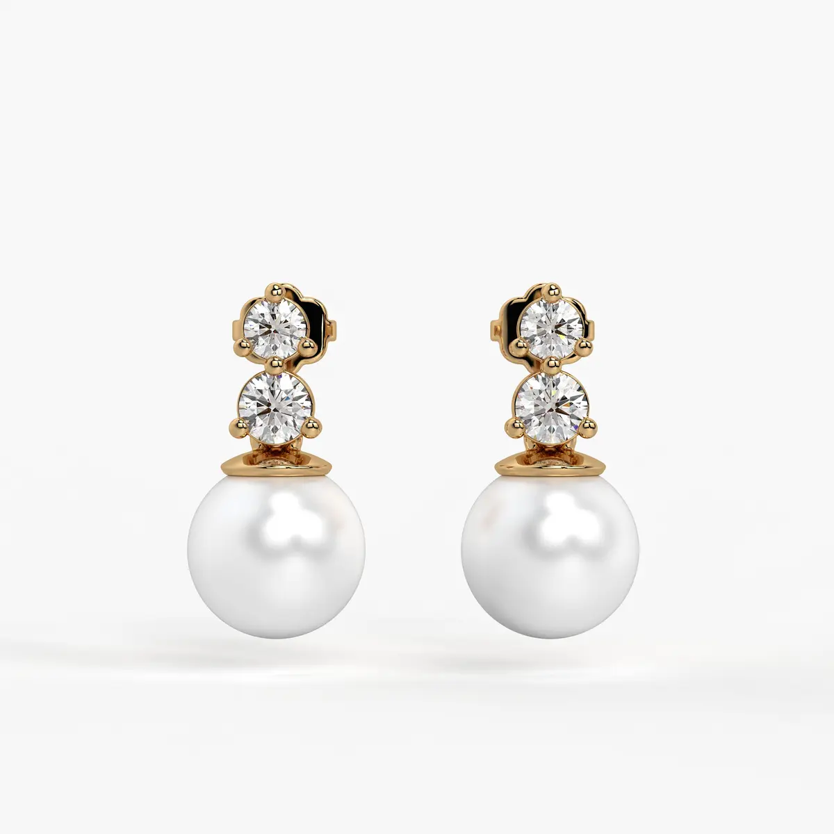 Classic Pearl Drop Stud Earrings