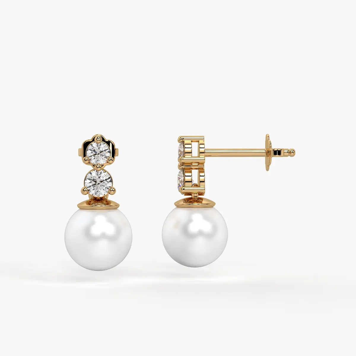 Classic Pearl Drop Stud Earrings