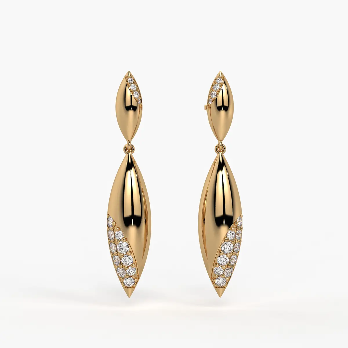 Leaf Twist Dangle Earrings