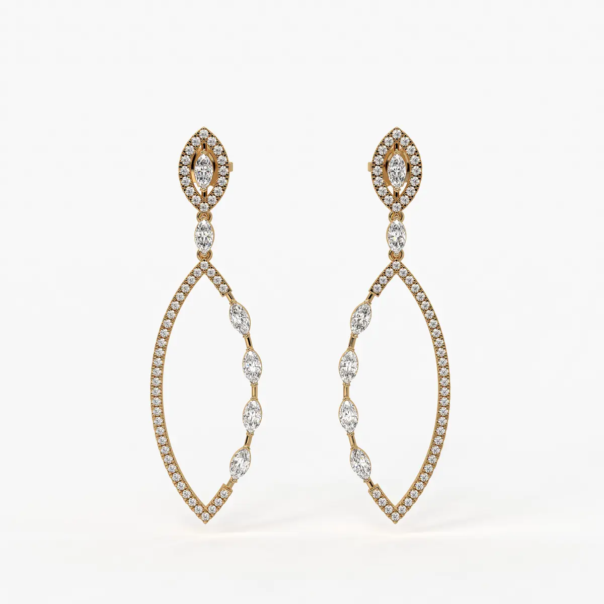 Marquise Halo Dangle Earrings