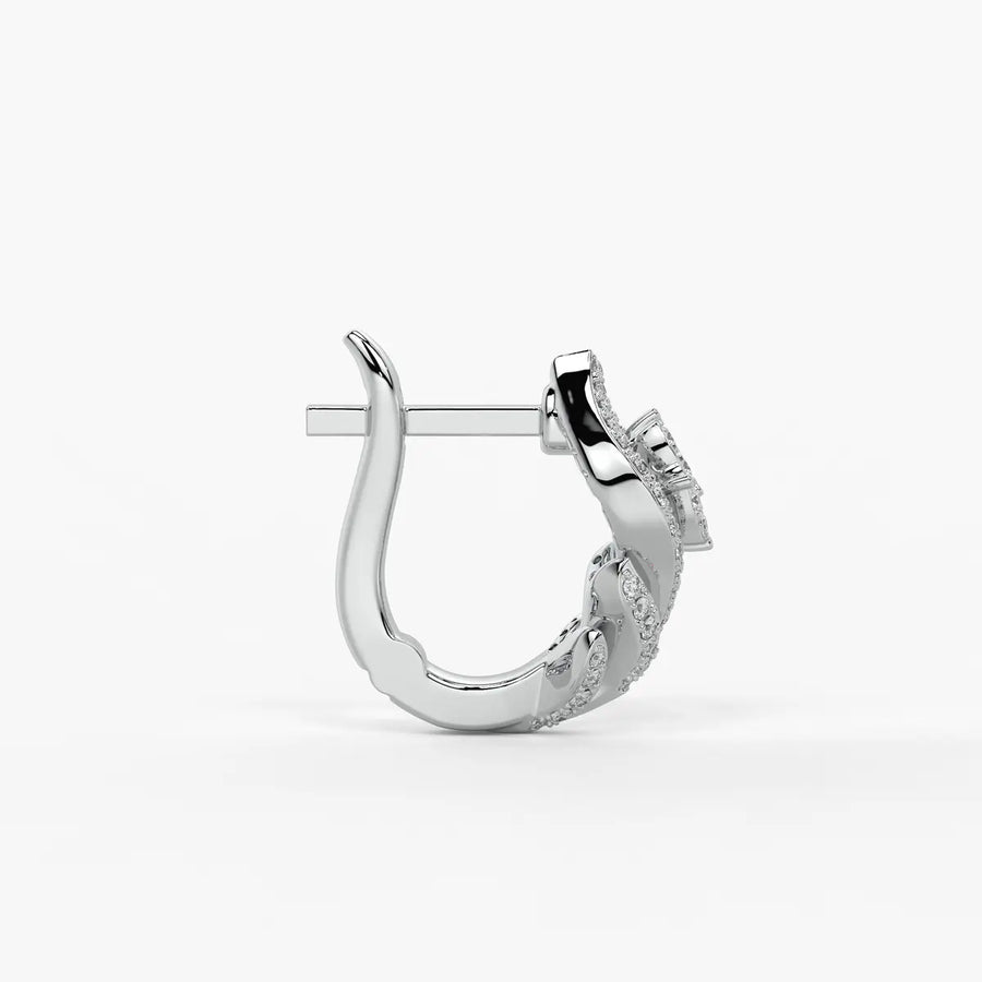 Verdelle Round Diamond Leafline Earrings