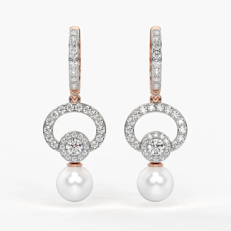 Halo Pearl Drop Earrings