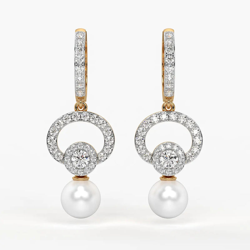 Halo Pearl Drop Earrings