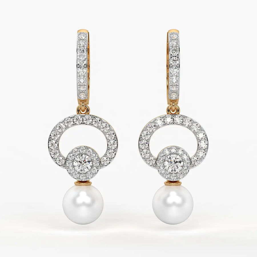 Halo Pearl Drop Earrings