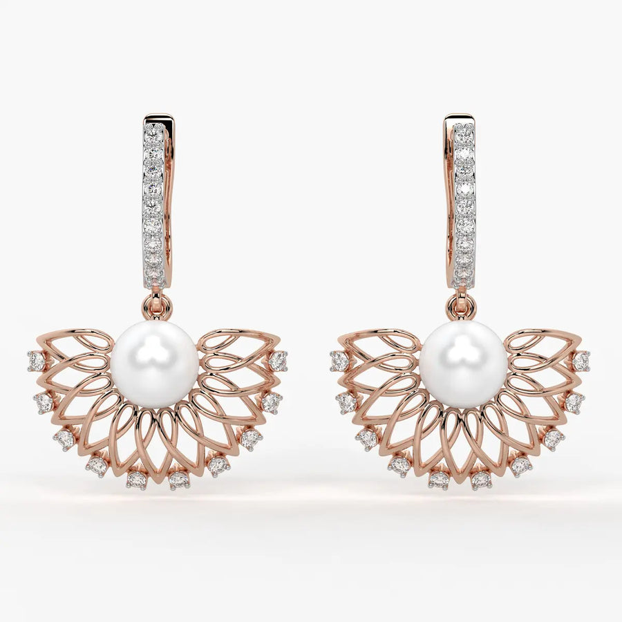 Floral Fan Drop Earrings