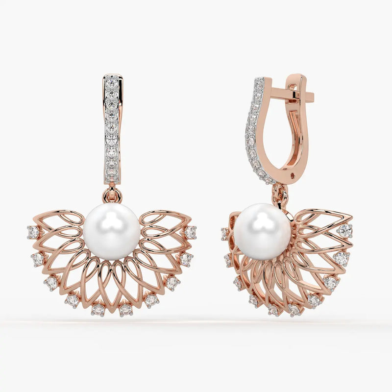 Floral Fan Drop Earrings
