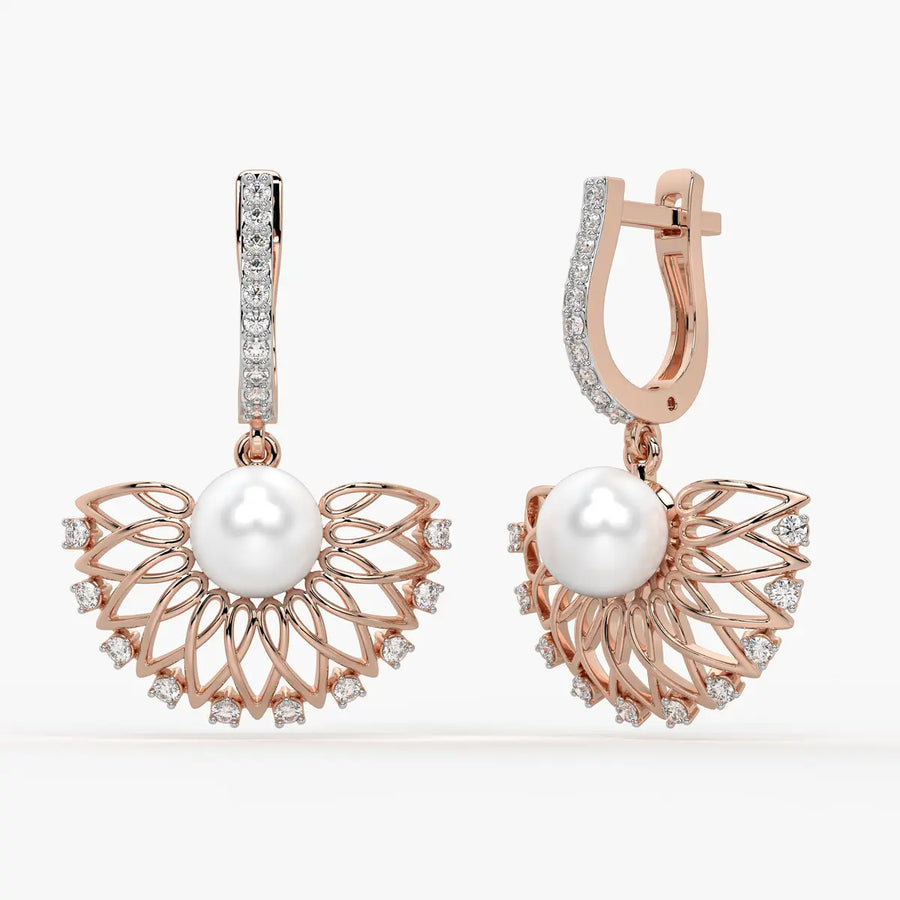 Floral Fan Drop Earrings