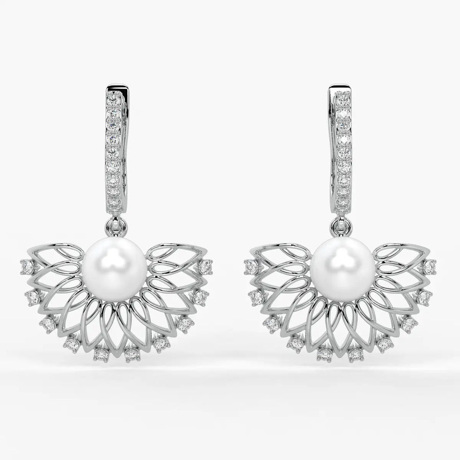 Floral Fan Drop Earrings