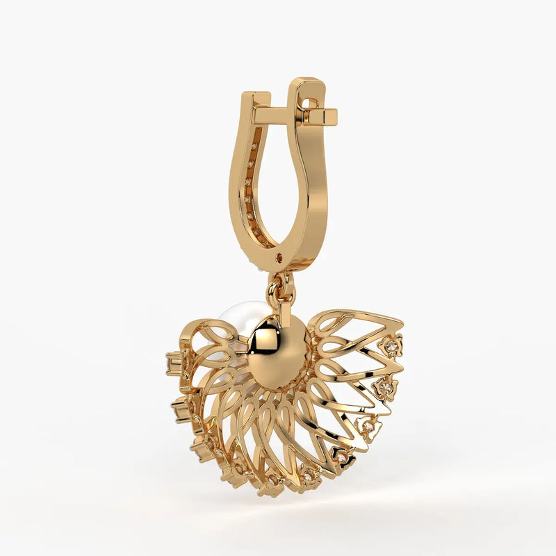 Floral Fan Drop Earrings
