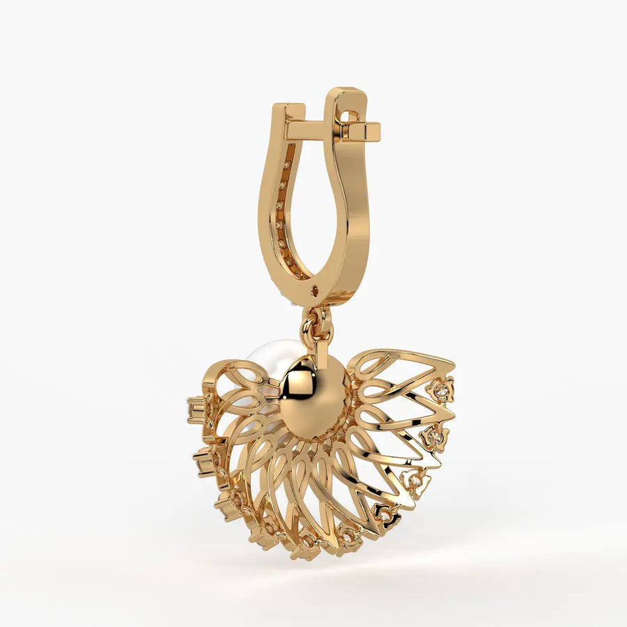 Floral Fan Drop Earrings