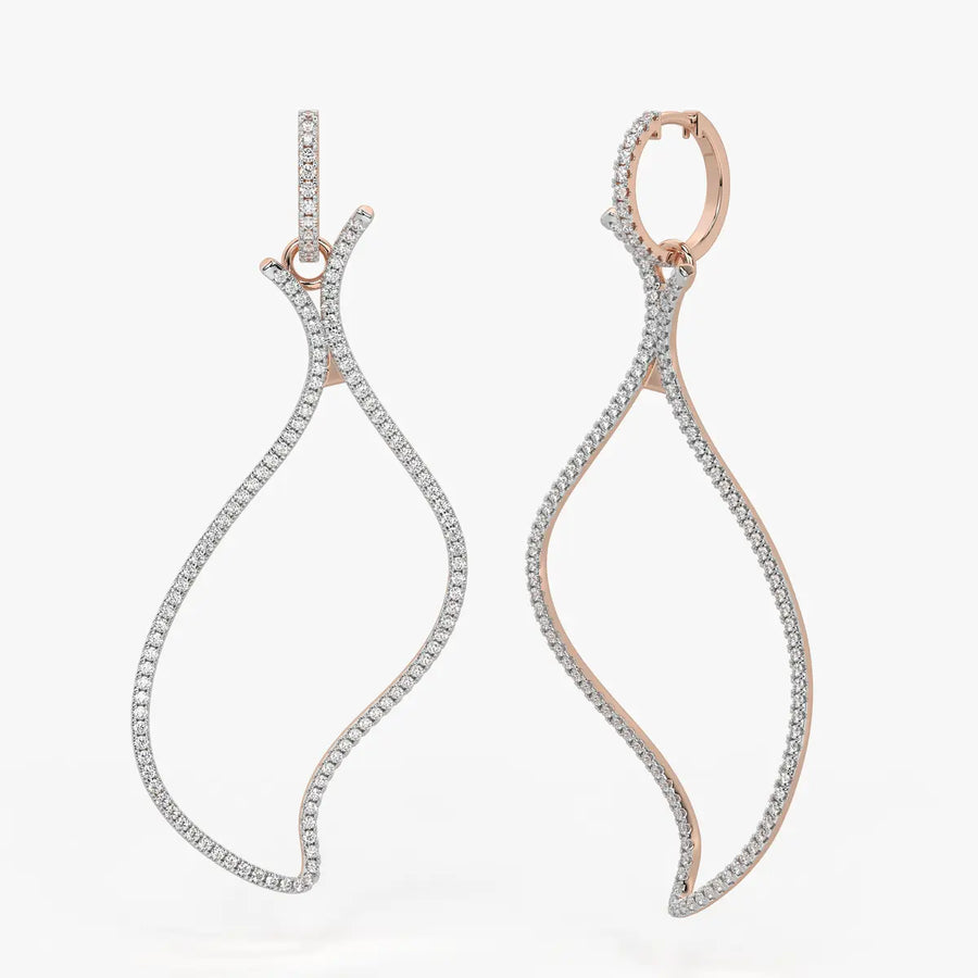 Twist Drop Hoop Earrings