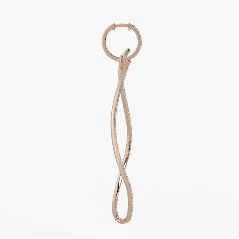 Twist Drop Hoop Earrings