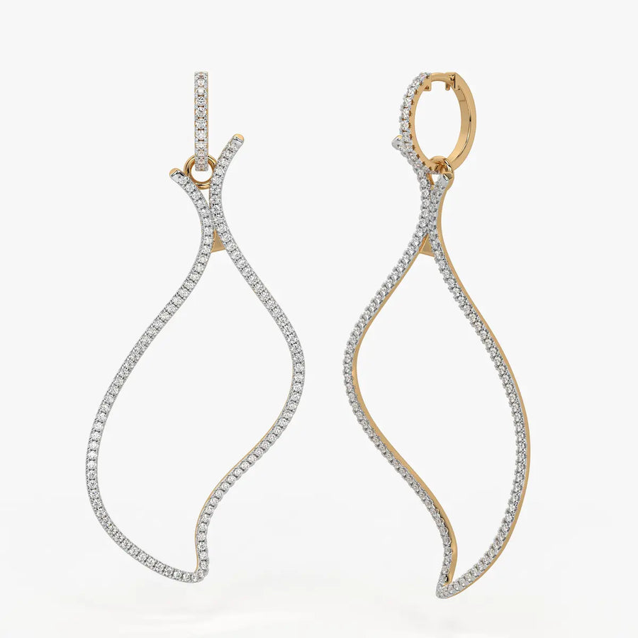 Twist Drop Hoop Earrings