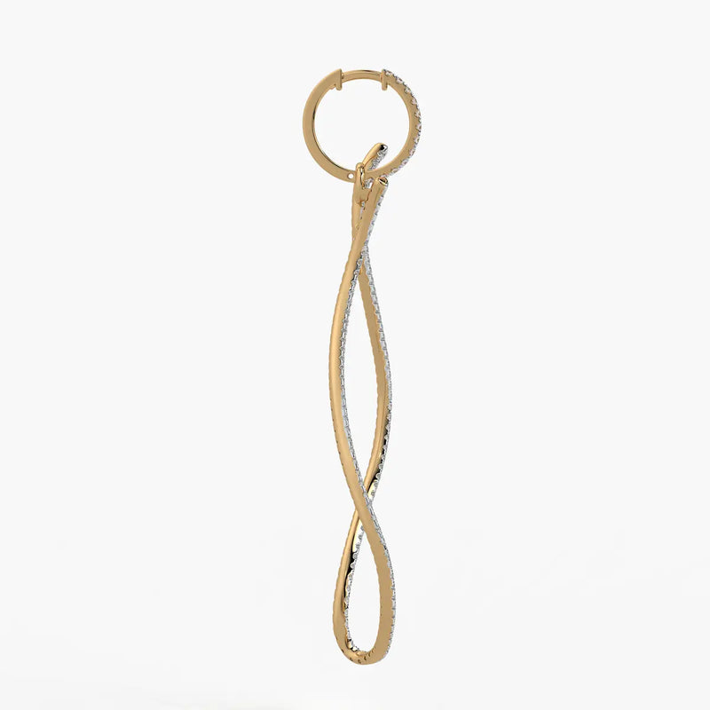 Twist Drop Hoop Earrings