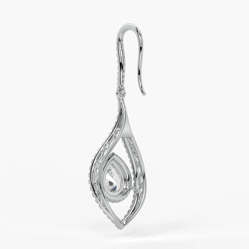 Pear Halo Drop Earrings
