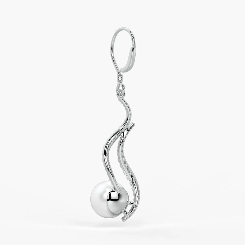 Wave Pearl Drop Earrings