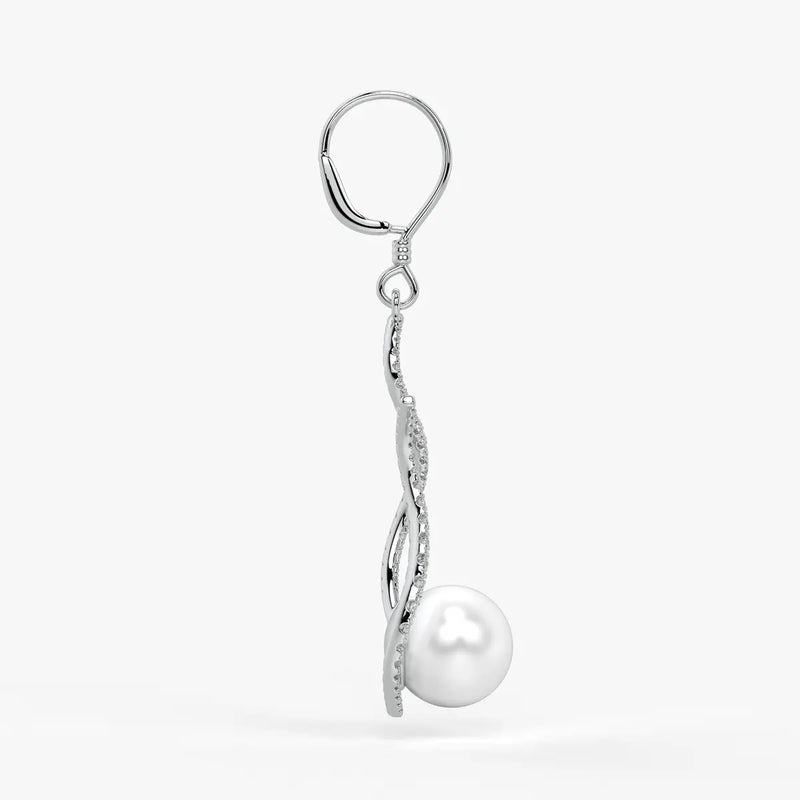 Wave Pearl Drop Earrings