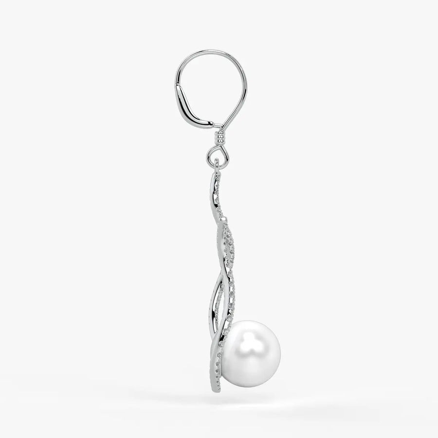 Wave Pearl Drop Earrings