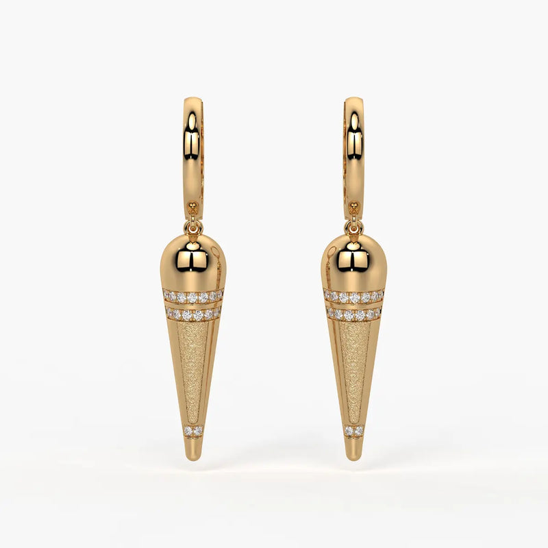 Tapered Cone Drop Earrings
