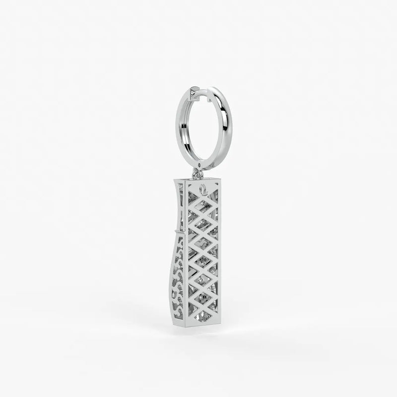 Curved Rectangle Drop Earrings