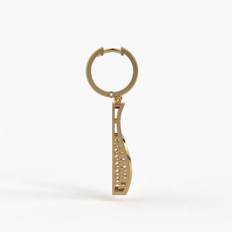 Curved Rectangle Drop Earrings