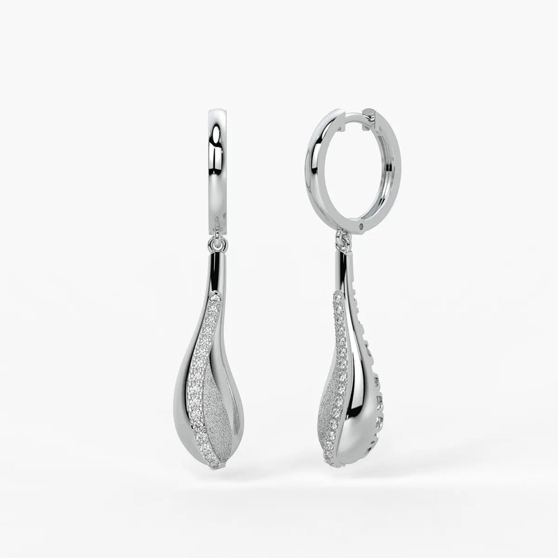 Curved Teardrop Drop Earrings