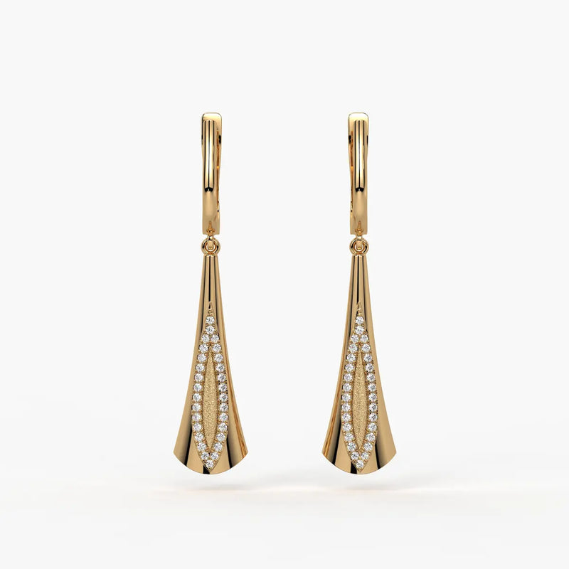 Sleek Tapered Drop Earrings