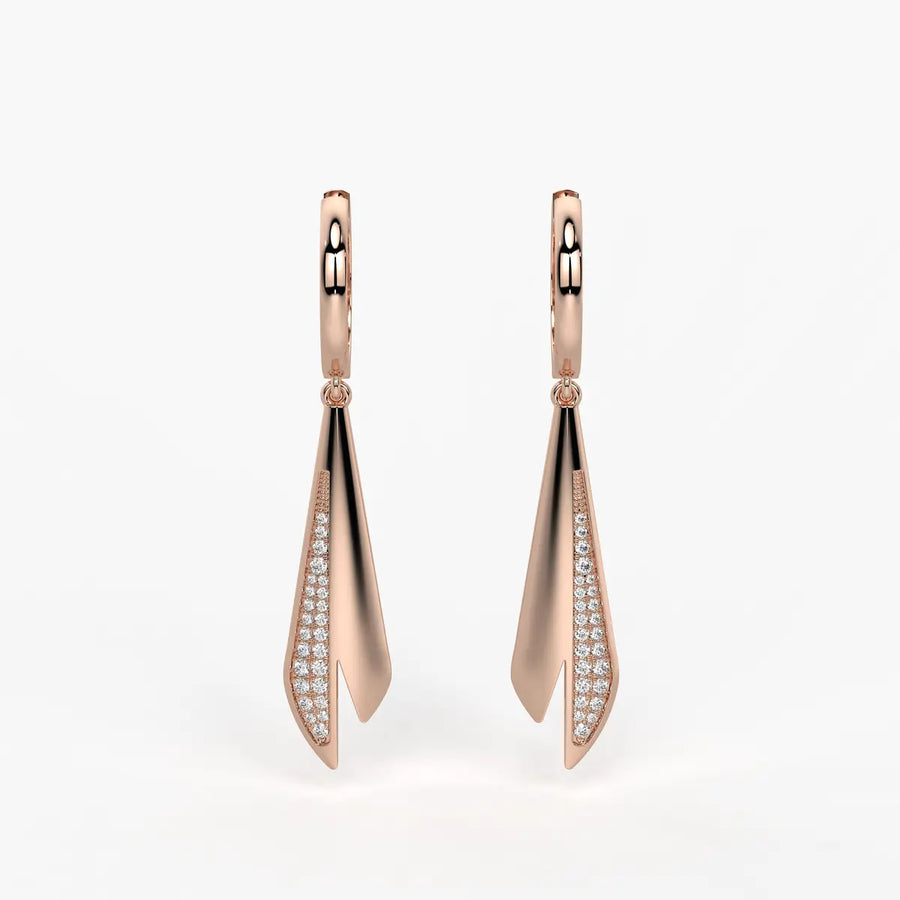 Split Blade Drop Earrings