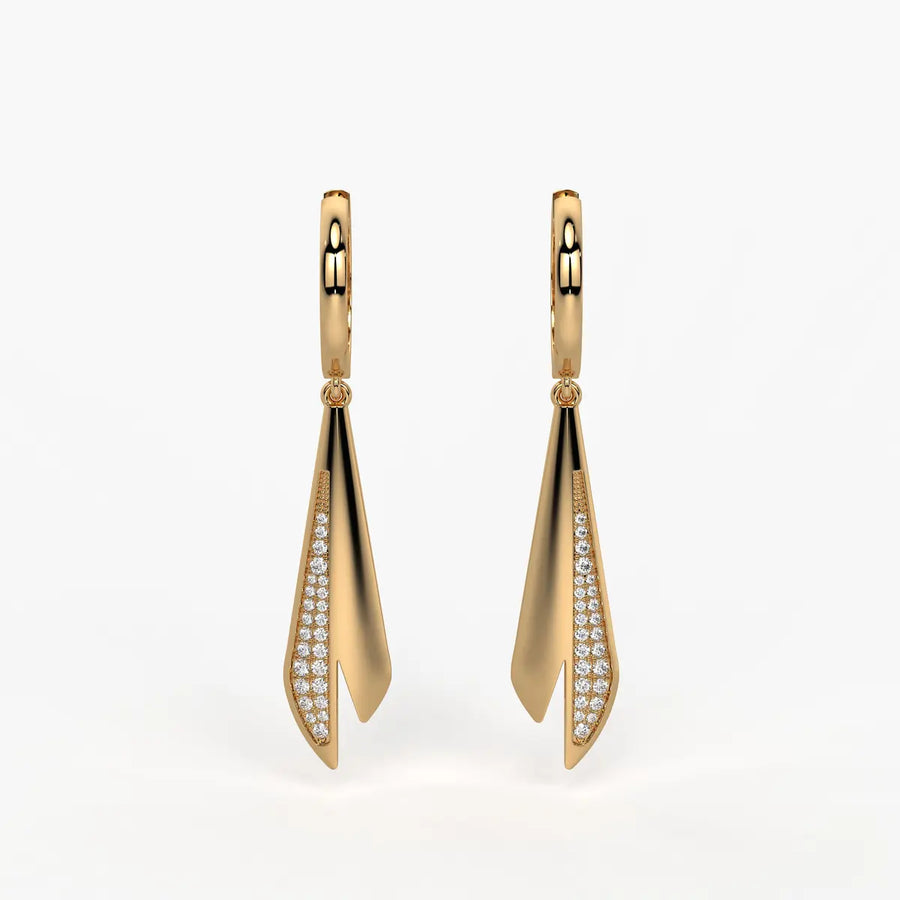 Split Blade Drop Earrings